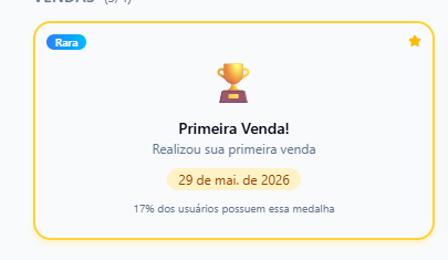 Medalha Primeira Venda no Mercado Livre